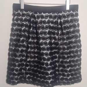 Pink Tartan Rosette Lace Back Zip Lined Skirt Size 12